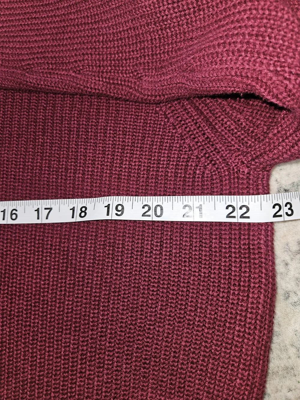 Collars & Co Men's Pullover Sweater 1/4 Button Burgundy Maroon Large Pure Cotton